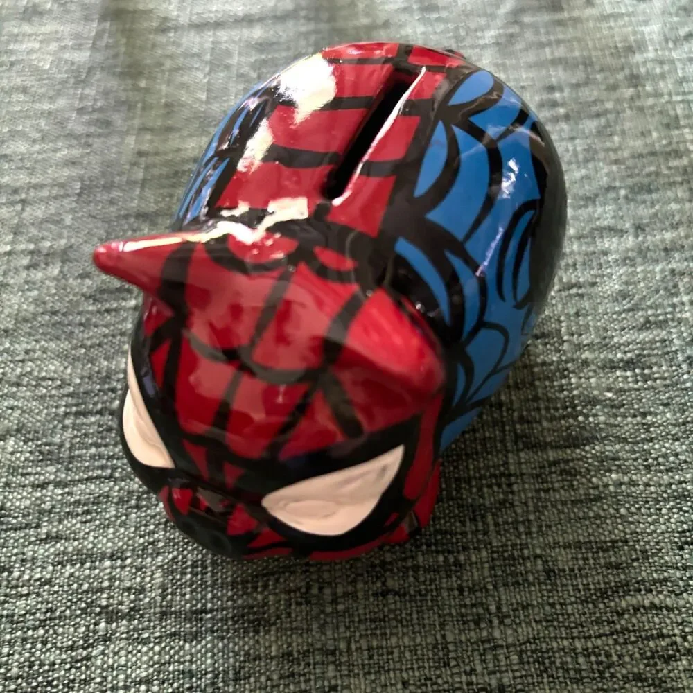 Marvel Spider-Man Ceramic Piggy Bank Red Blue Black Kids Coin Bank 4